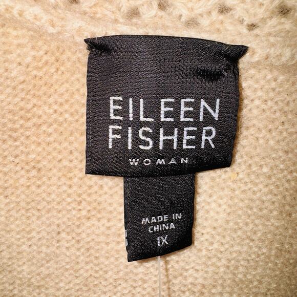 NWT Eileen Fisher Beige Natural Cashmere Open Cardigan Dolman Sleeves sz 1X - Picture 9 of 10